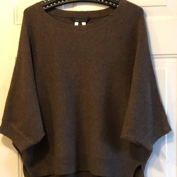 BCBGMAXAZRIA Size M Womens Oversize Hi-Low Sweater Wool/Yak Wool Brown - Picture 1 of 9
